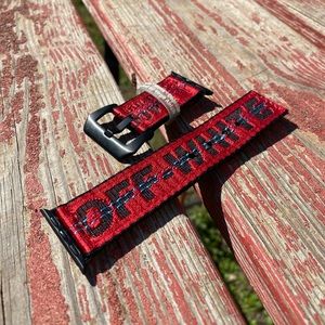Off-White Mini Belt Apple Watch Band Red